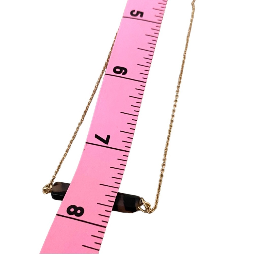 Loft outlet dainty bar necklace leopard brown gold tone - Picture 9 of 9